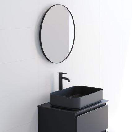 BATH DELUXE 01-060-09-02-00 - Kúpeľňové zrkadlo BORGSTED pr. 60 cm čierna