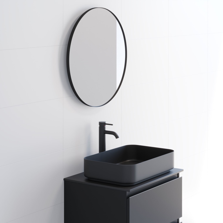 BATH DELUXE 01-060-09-02-00 - Kúpeľňové zrkadlo BORGSTED pr. 60 cm čierna
