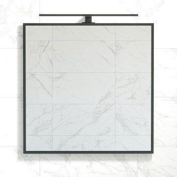 BATH DELUXE 01-080-05-02-00 - Kúpeľňové zrkadlo BORGSTED 80x80 cm čierna