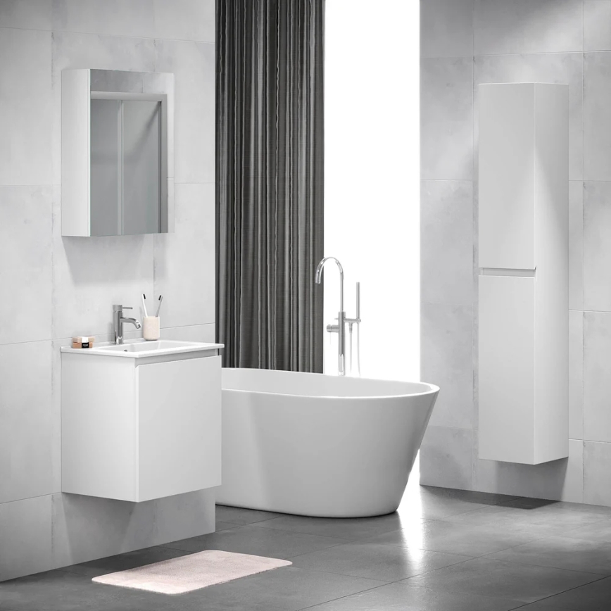 BATH DELUXE 02-050-63-01-01 - Zrkadlová kúpeľňová skrinka KENWOOD 65x50 cm matná biela