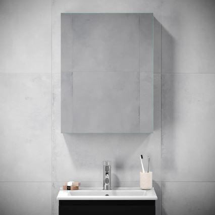 BATH DELUXE 02-050-63-02-01 - Zrkadlová kúpeľňová skrinka KENWOOD 65x50 cm matná čierna