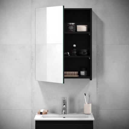 BATH DELUXE 02-050-63-02-01 - Zrkadlová kúpeľňová skrinka KENWOOD 65x50 cm matná čierna