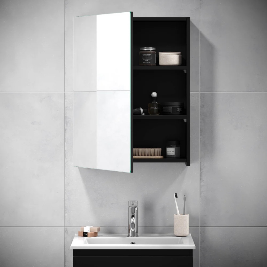 BATH DELUXE 02-050-63-02-01 - Zrkadlová kúpeľňová skrinka KENWOOD 65x50 cm matná čierna