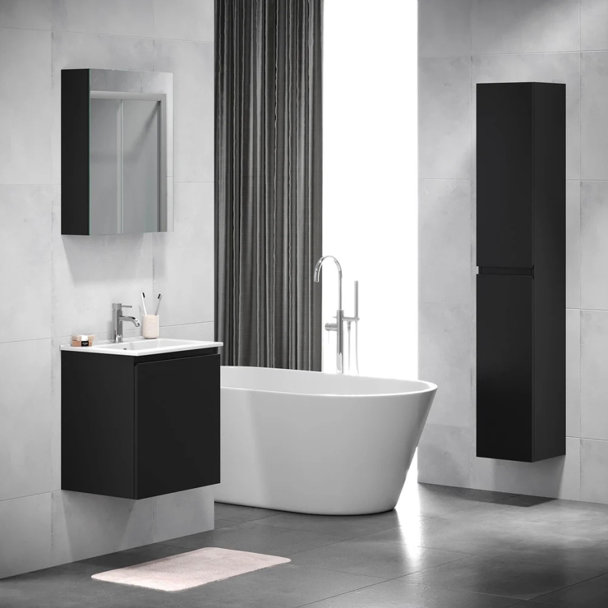 BATH DELUXE 02-050-63-02-01 - Zrkadlová kúpeľňová skrinka KENWOOD 65x50 cm matná čierna