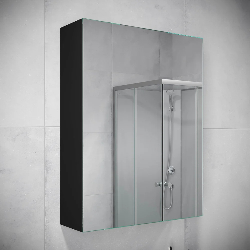 BATH DELUXE 02-050-63-02-01 - Zrkadlová kúpeľňová skrinka KENWOOD 65x50 cm matná čierna