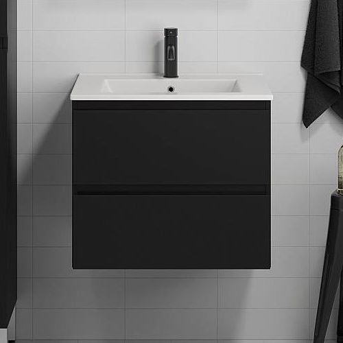BATH DELUXE 03-060-63-02-01 - Kúpeľňová skrinka s umývadlom KENWOOD 61 cm matná čierna