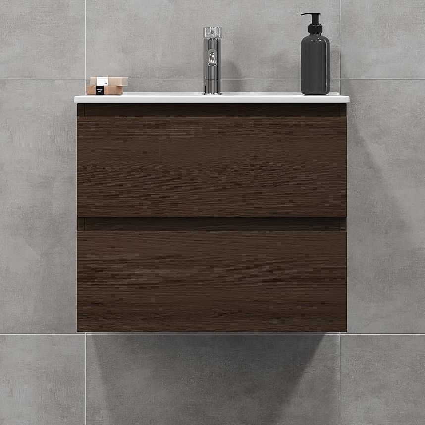 BATH DELUXE 03-060-64-84-01 - Kúpeľňová skrinka s umývadlom KENWOOD 61 cm orech
