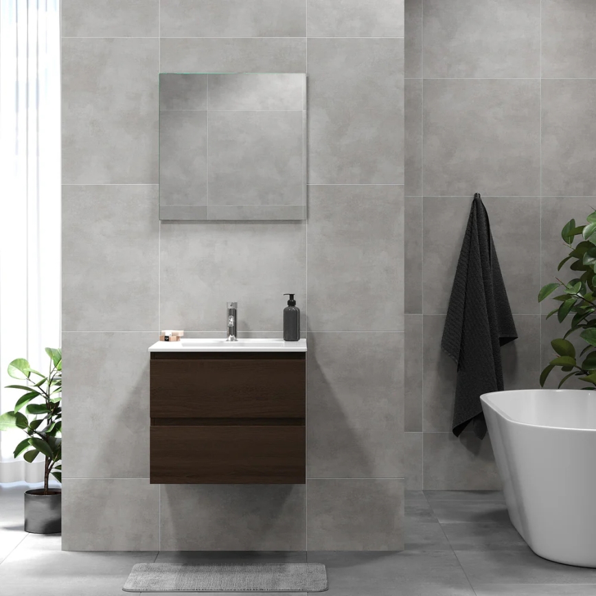 BATH DELUXE 03-060-64-84-01 - Kúpeľňová skrinka s umývadlom KENWOOD 61 cm orech