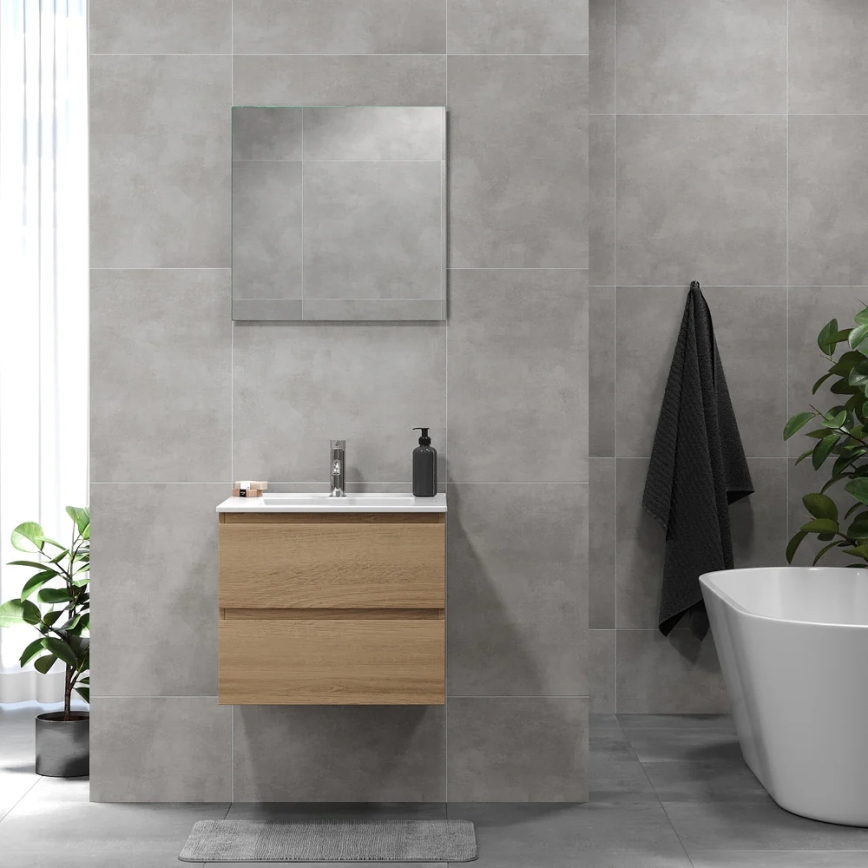 BATH DELUXE 03-060-64-86-01 - Kúpeľňová skrinka s umývadlom KENWOOD 61 cm dub