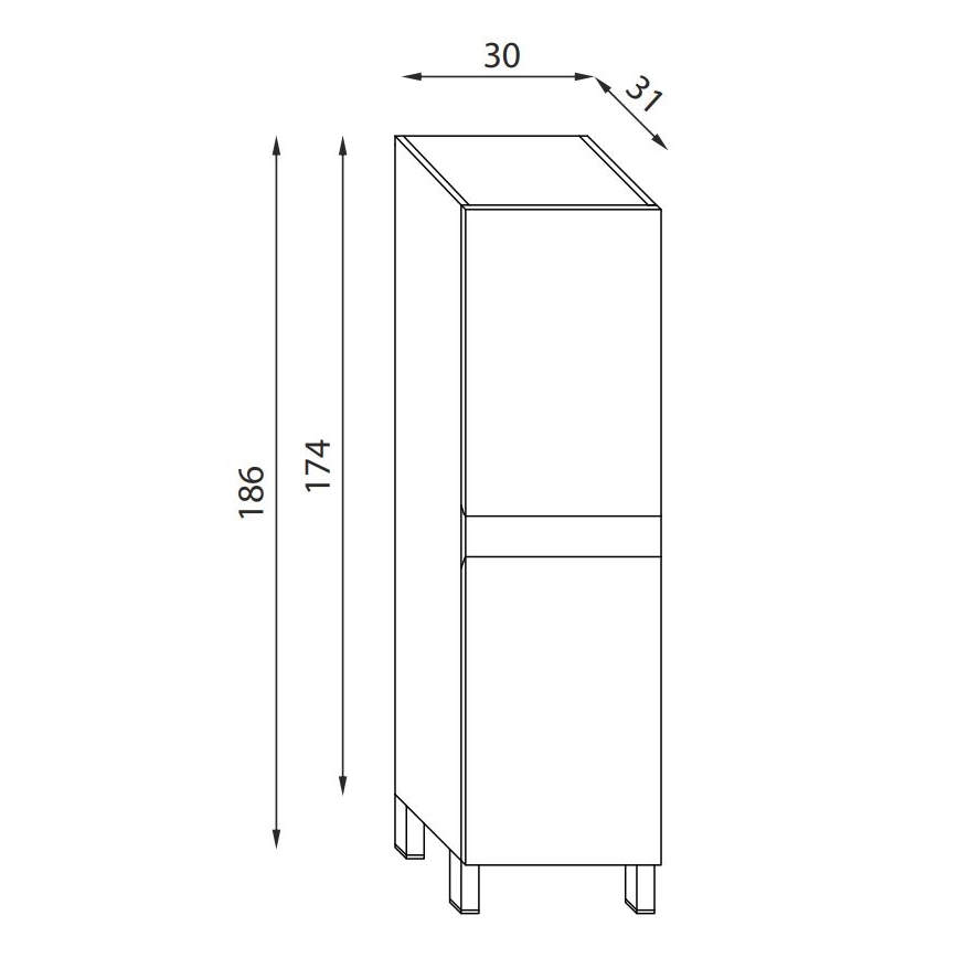 BATH DELUXE 04-030-63-02-01 - Kúpeľňová skrinka KENWOOD 186 cm matná čierna