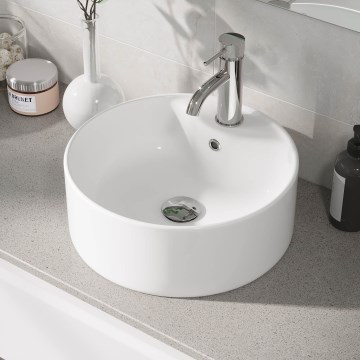 BATH DELUXE 06-038-09-11-00 - Umývadlo na dosku VIKEDAL Ø 38 cm keramika/biela