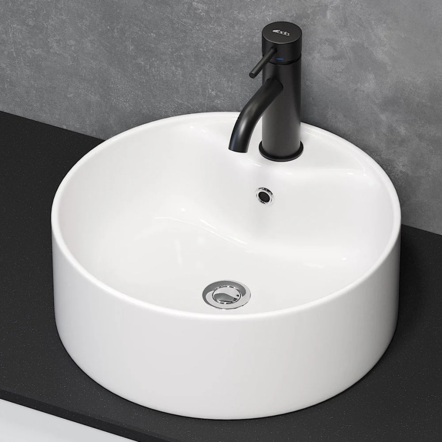BATH DELUXE 06-038-09-11-00 - Umývadlo na dosku VIKEDAL Ø 38 cm keramika/biela