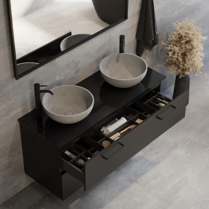 BATH DELUXE 06-039-19-23-00 - Umývadlo na dosku BERGEN Ø 39 cm betón/sivá