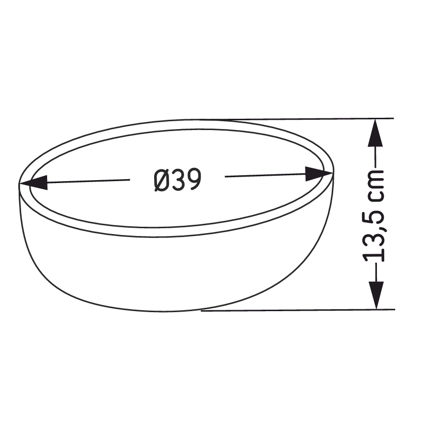 BATH DELUXE 06-039-19-23-00 - Umývadlo na dosku BERGEN Ø 39 cm betón/sivá