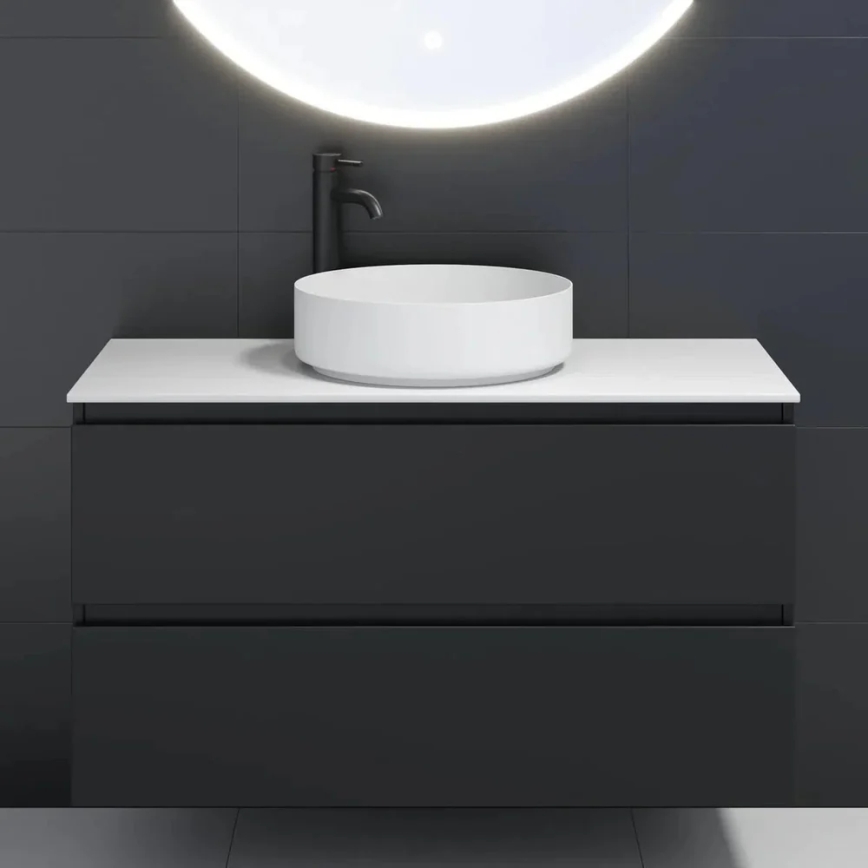 BATH DELUXE 06-040-16-01-00 - Umývadlo na dosku LJORDAL pr. 40 cm nerezová oceľ/matná biela