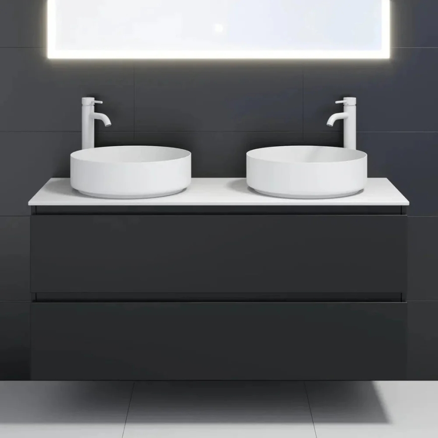 BATH DELUXE 06-040-16-01-00 - Umývadlo na dosku LJORDAL pr. 40 cm nerezová oceľ/matná biela