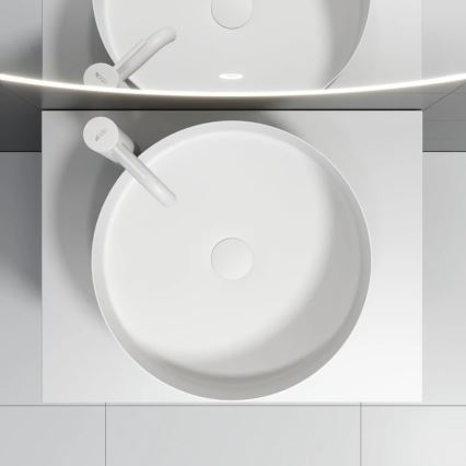 BATH DELUXE 06-040-16-01-00 - Umývadlo na dosku LJORDAL pr. 40 cm nerezová oceľ/matná biela