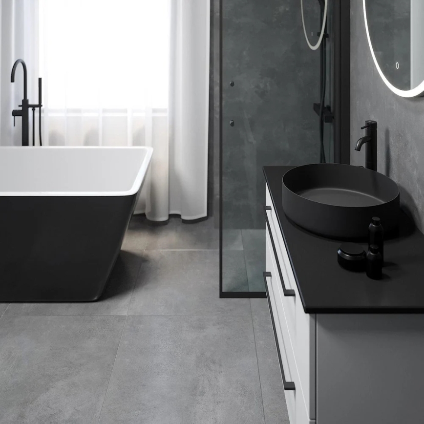 BATH DELUXE 06-040-16-02-00 - Umývadlo na dosku LJORDAL pr. 40 cm nerezová oceľ/matná čierna