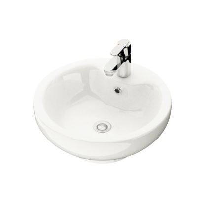 BATH DELUXE 06-045-11-11-00 - Umývadlo na dosku DRAMMEN pr. 40,1 cm keramika/lesklá biela