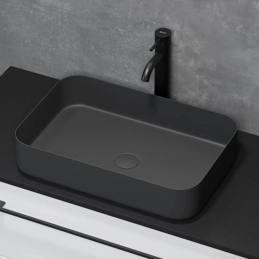 BATH DELUXE 06-052-18-02-00 - Umývadlo na dosku LJORDAL 52x34 cm nerezová oceľ/matná čierna