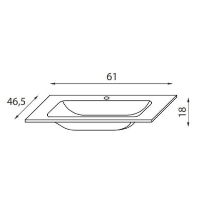 BATH DELUXE 06-060-60-11-01 - Zapustené umývadlo CHICAGO 61x46,5 cm lesklá biela