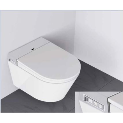BATH DELUXE 21-040-02-11-00 - Závesné WC s bidetom a doskou SoftClose TISVILDELEJE 1600W/230V biela + diaľkové ovládanie