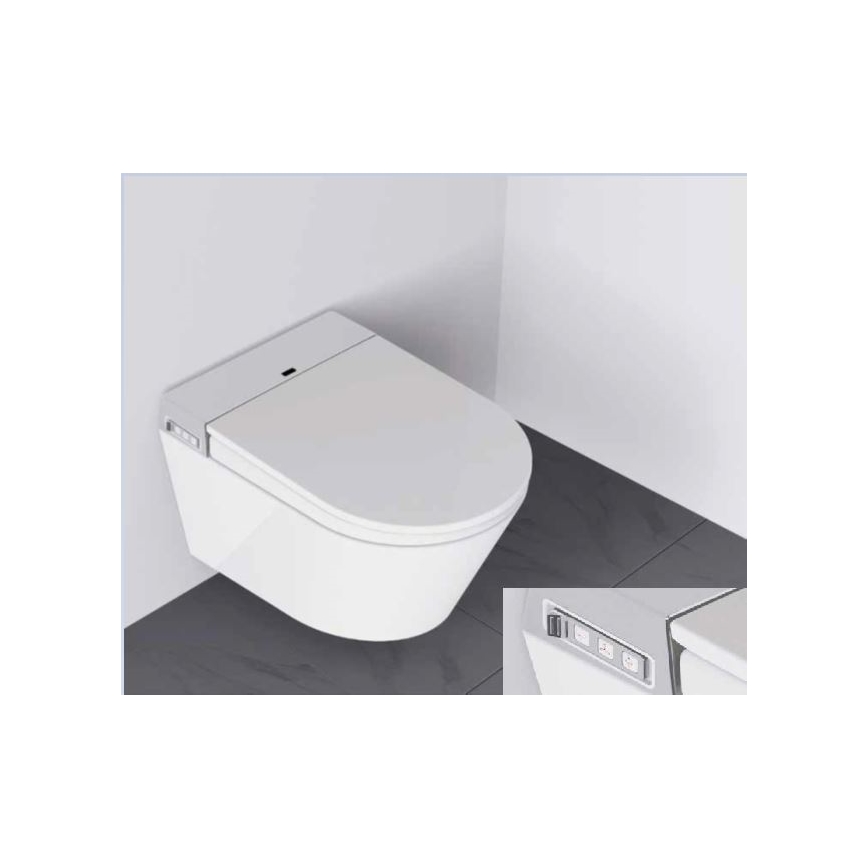 BATH DELUXE 21-040-02-11-00 - Závesné WC s bidetom a sedátkom SoftClose TISVILDELEJE 1600W/230V biela + diaľkové ovládanie