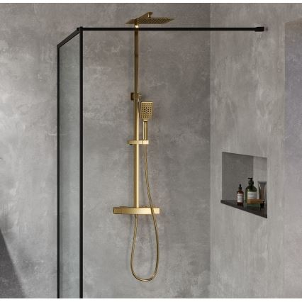 BATH DELUXE 31-120-06-70-00 - Sprchová súprava s termostatickou batériou NAESBY brúsená mosadz
