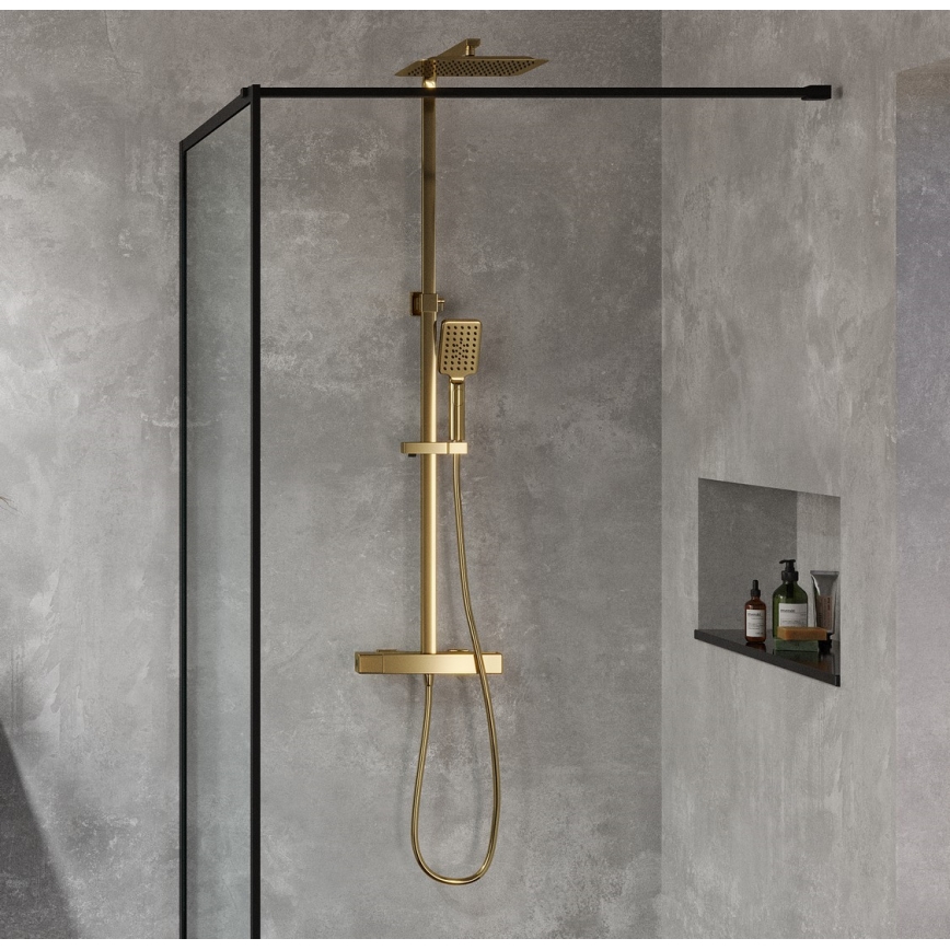 BATH DELUXE 31-120-06-70-00 - Sprchová súprava s termostatickou batériou NAESBY brúsená mosadz