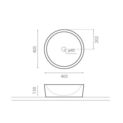 Bathco 00307 - Umývadlo na dosku DUAL pr. 40,5 cm kameň/béžová
