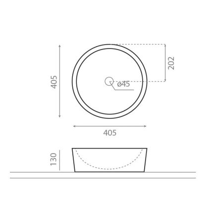 Bathco 00308 - Umývadlo na dosku DUAL pr. 40,5 cm kameň/sivá
