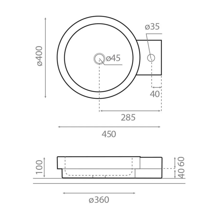 Bathco 00338 - Umývadlo na dosku ICONO 40x45 cm kameň/béžová