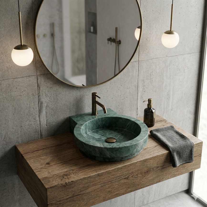 Bathco 00339 - Umývadlo na dosku ICONO 40x45 cm kameň/šedá