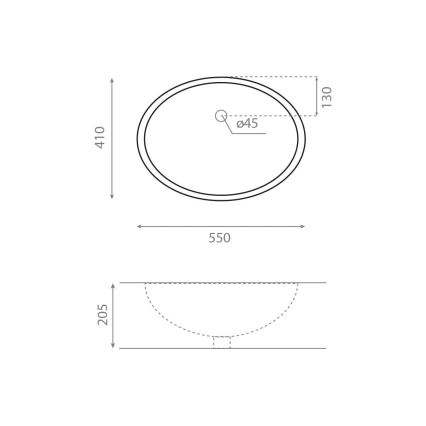 Bathco 0053 - Zapustené umývadlo ANCONA 55x41 cm porcelán/biela