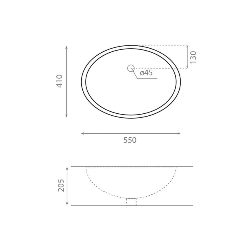 Bathco 0053 - Zapustené umývadlo ANCONA 55x41 cm porcelán/biela