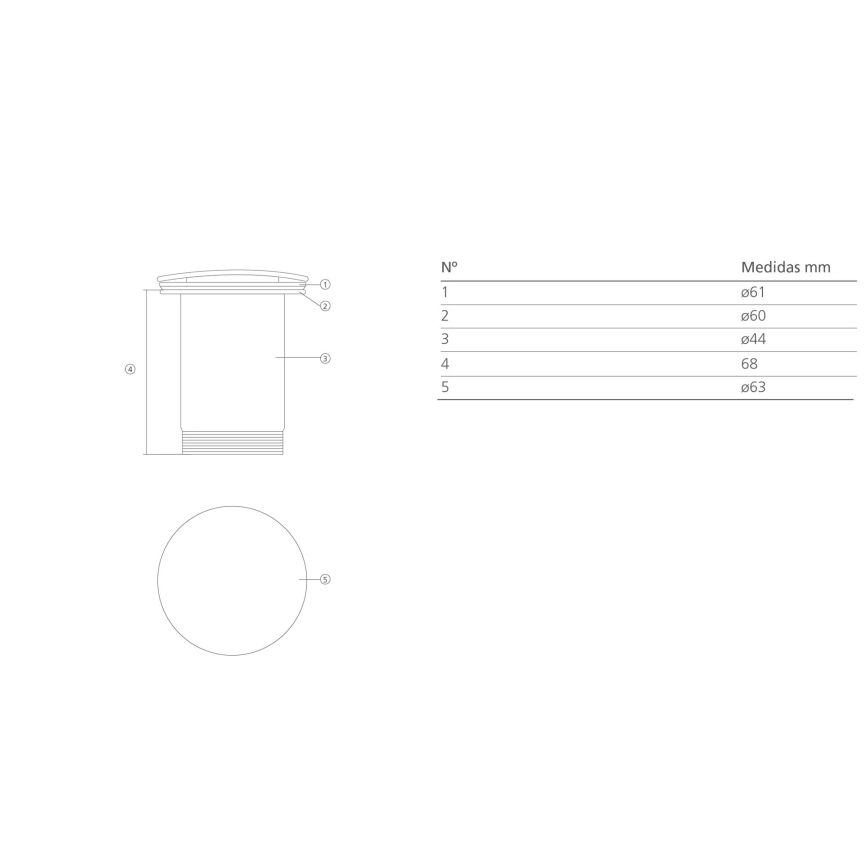 Bathco 0212 - Umývadlová výpusť CLICK-CLACK bez prepadu, priemer 6 cm, lesklý chróm