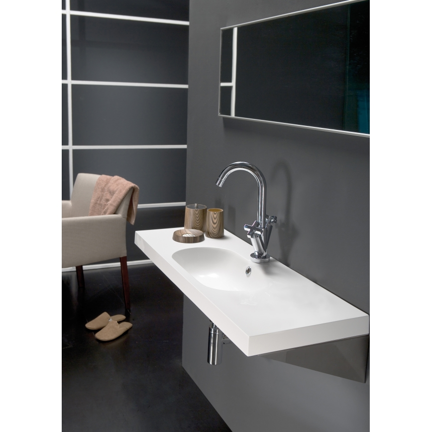 Bathco 0516 - Zapustené umývadlo ICE 60x35 cm živica/biela