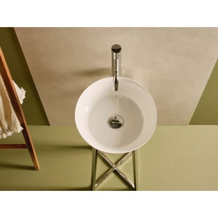 Bathco 4086 - Umývadlo na dosku VOLTA priemer 35 cm porcelán/biela