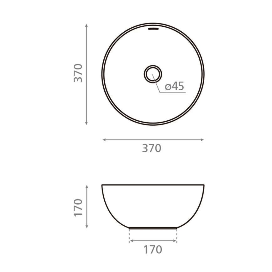 Bathco 4131 - Umývadlo na dosku BARI Ø 37 cm, porcelán/biela
