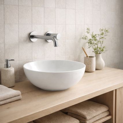 Bathco 4914 - Umývadlo na dosku DAKAR priemer 30 cm porcelán/biela