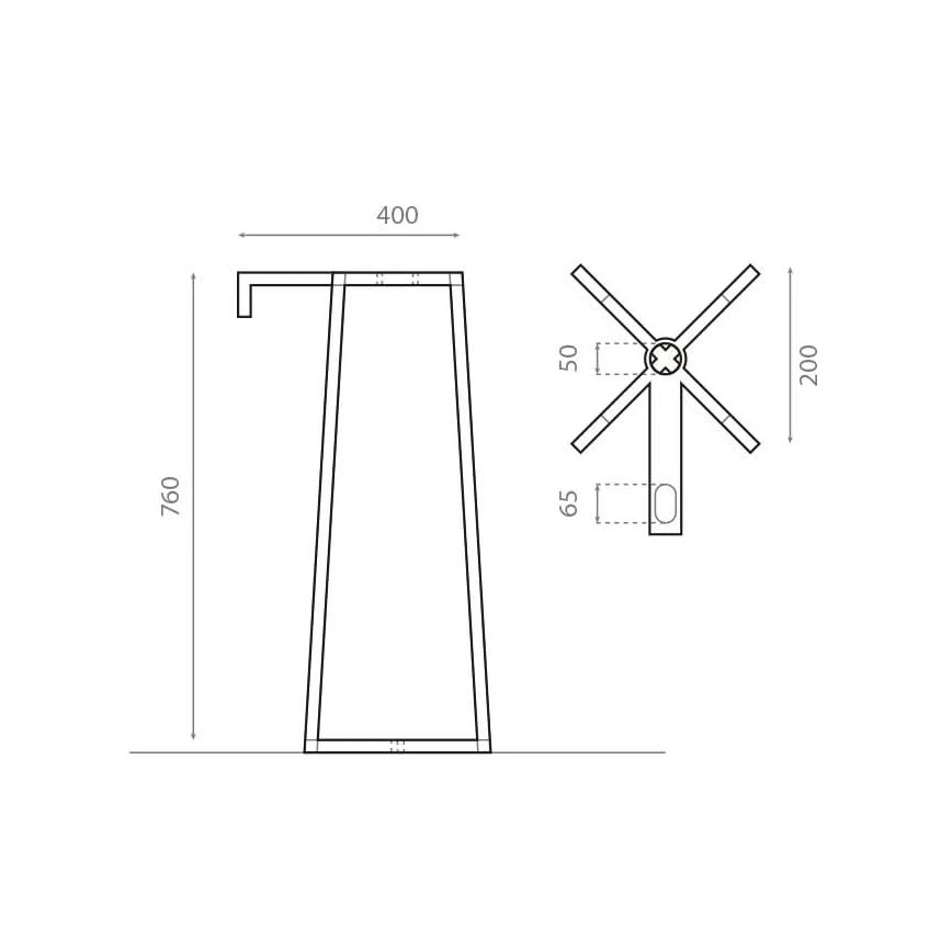 Bathco 8216 - Podstavec pre umývadlo VOLTA 76x40 cm oceľ/lesklý chróm