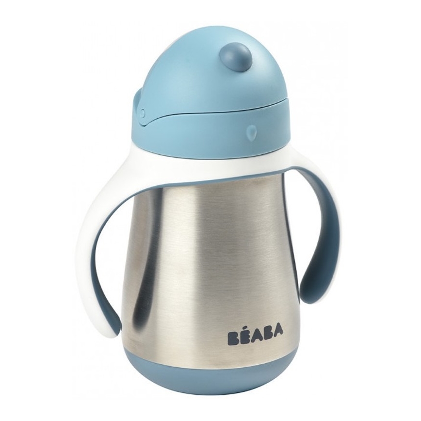 Beaba - Termoizolačný hrnček so slamkou 250 ml modrá