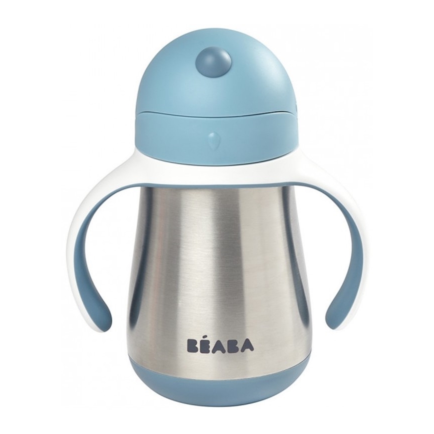 Beaba - Termoizolačný hrnček so slamkou 250 ml modrá