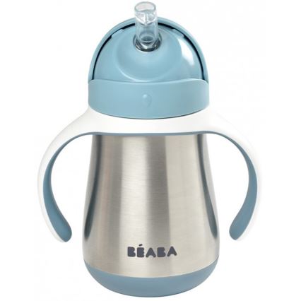 Beaba - Termoizolačný hrnček so slamkou 250 ml modrý