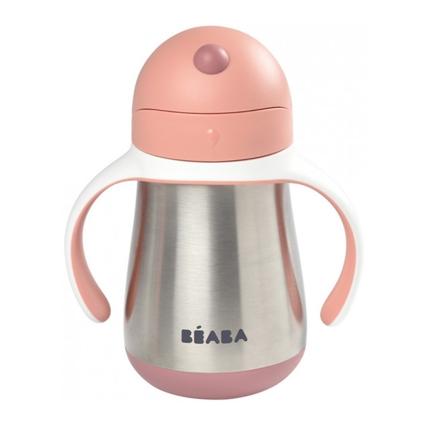 Beaba - Termoizolačný hrnček so slamkou 250 ml ružová