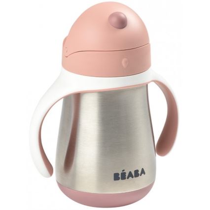 Beaba - Termoizolačný hrnček so slamkou 250 ml ružový