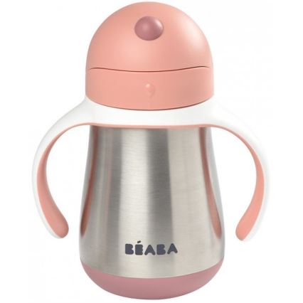 Beaba - Termoizolačný hrnček so slamkou 250 ml ružový