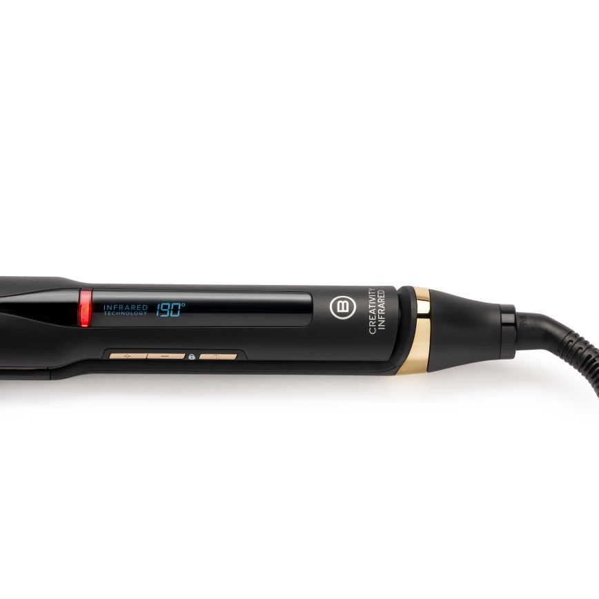 Bellissima 11948 - Infračervená žehlička na vlasy s LCD displejom 60W/230V čierna