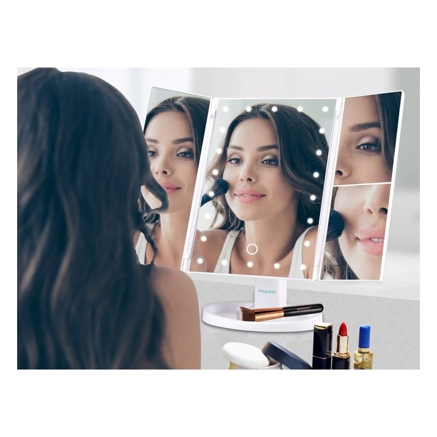 Beper - Kozmetické zrkadlo s LED podsvietením 4xAAA/5V