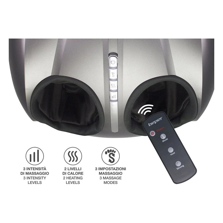 Beper - Masážny prístroj na nohy SHIATSU 36W/230V + diaľkové ovládanie
